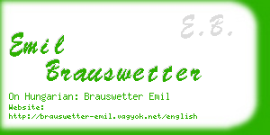 emil brauswetter business card